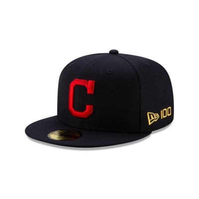 Black Cleveland Indians Hat - New Era MLB Team Color 59FIFTY Fitted Caps USA5736980